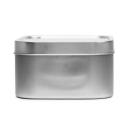 16 oz Metal Box Silver Frente