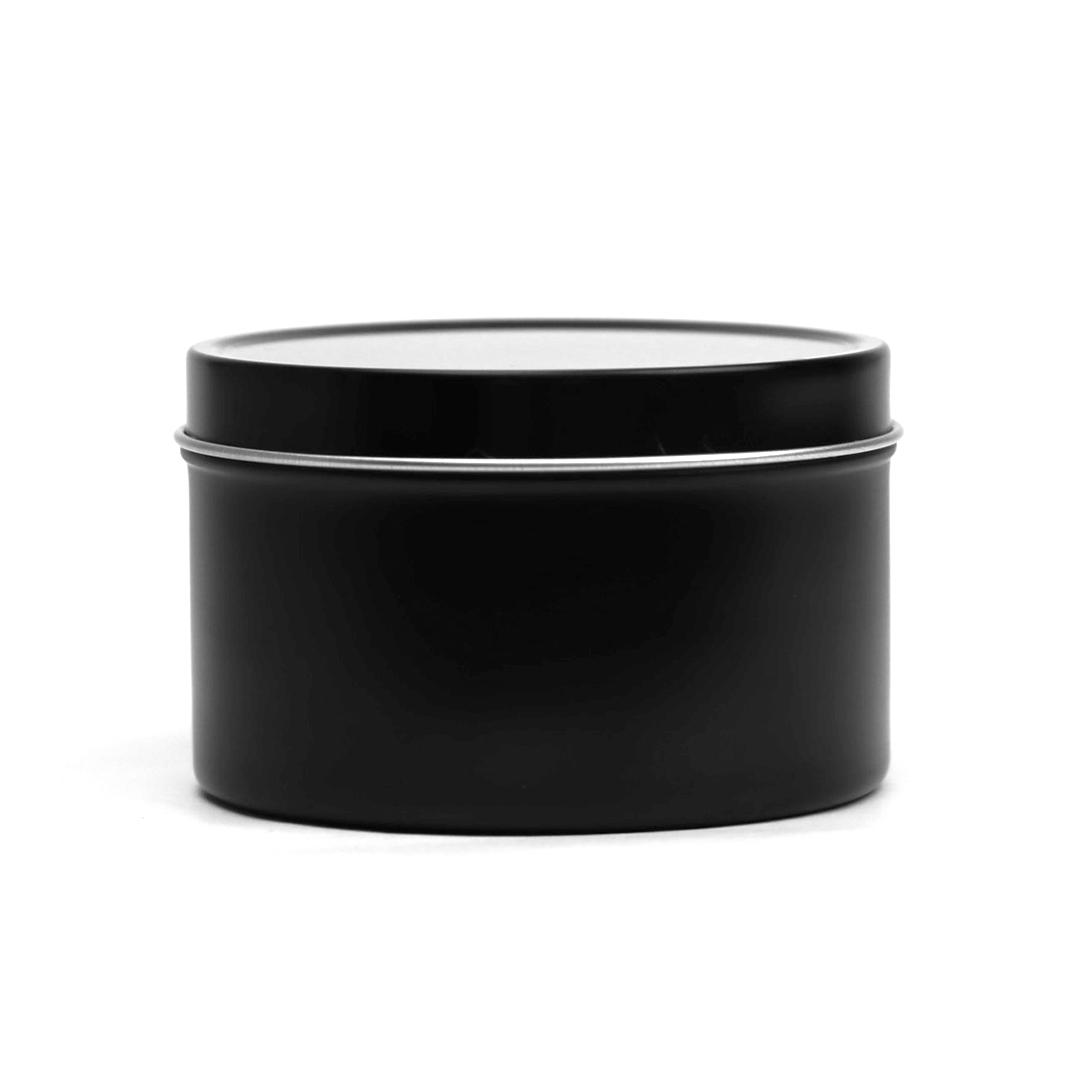 Lata redonda 8 oz Negro Frente