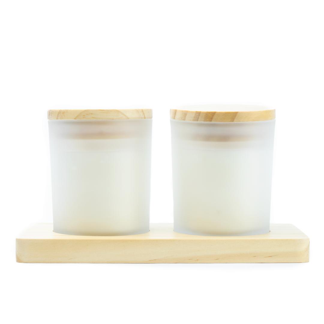 Candlle set Bast Wood front