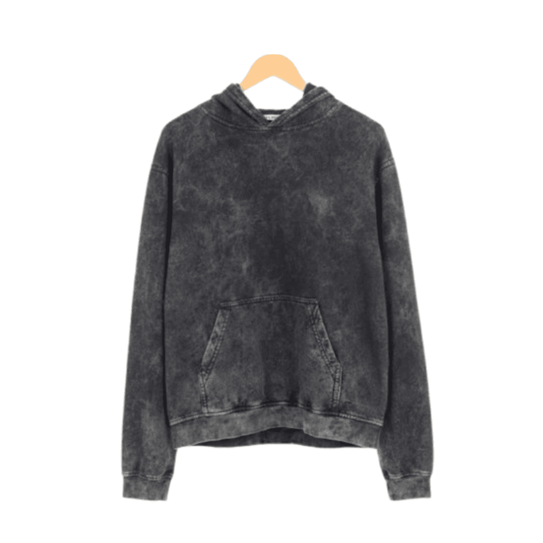 Oversized Acid Washh Sweatshirt Black Frente